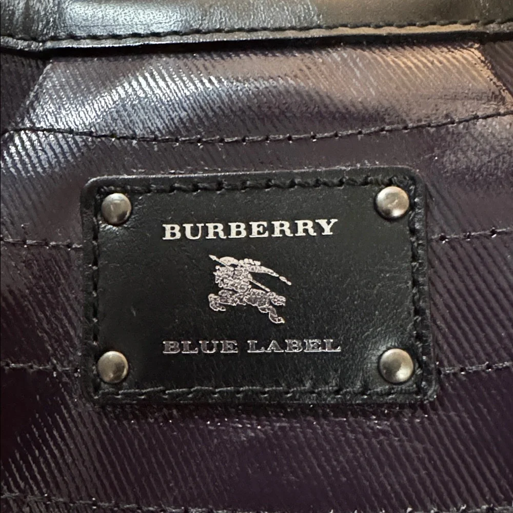 Burberry Blue Label purple coated canvas shoulder bag. - Picture 6 of 12